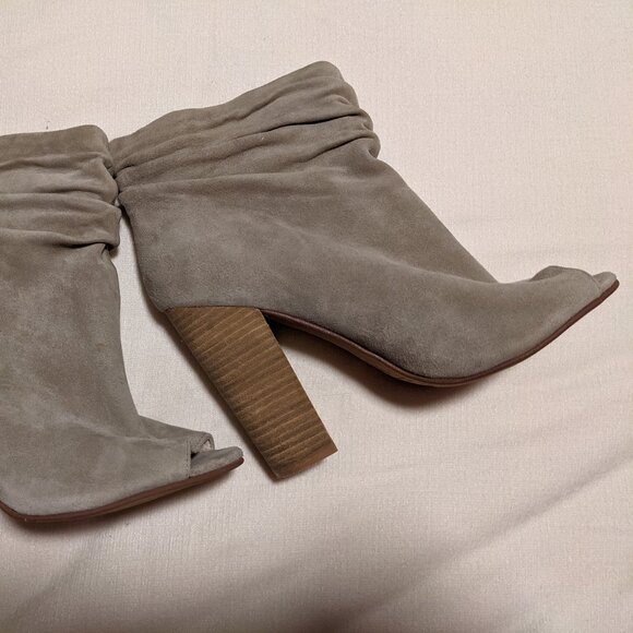 Open Toe Suede Booties - Picture 1 of 6